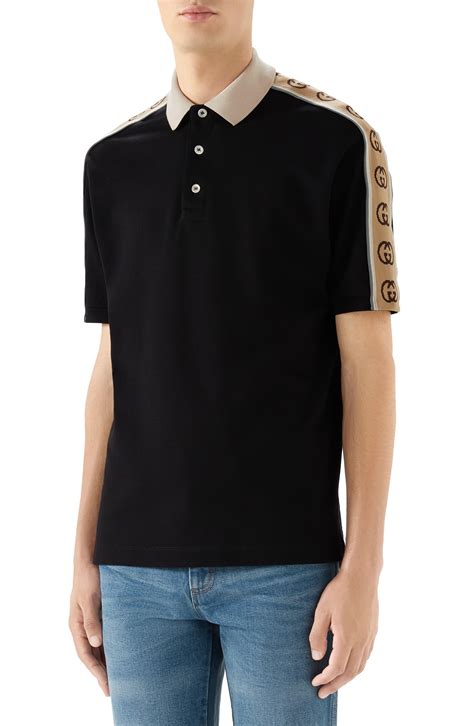 cotton polo with gucci stripe replica|gucci jersey t shirt.